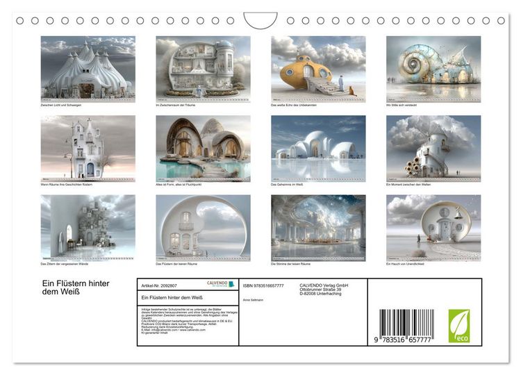 Produktbild: Ein Fl&uuml;stern hinter dem Wei&szlig; (Wandkalender 2026 DIN A4 quer), CALVENDO Monatskalender