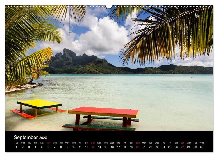 Produktbild: Bora Bora, Paradise islands (High Quality Premium Wall Calendar 2026 DIN A2 landscape),CALVENDO 12 Month Wall Calendar