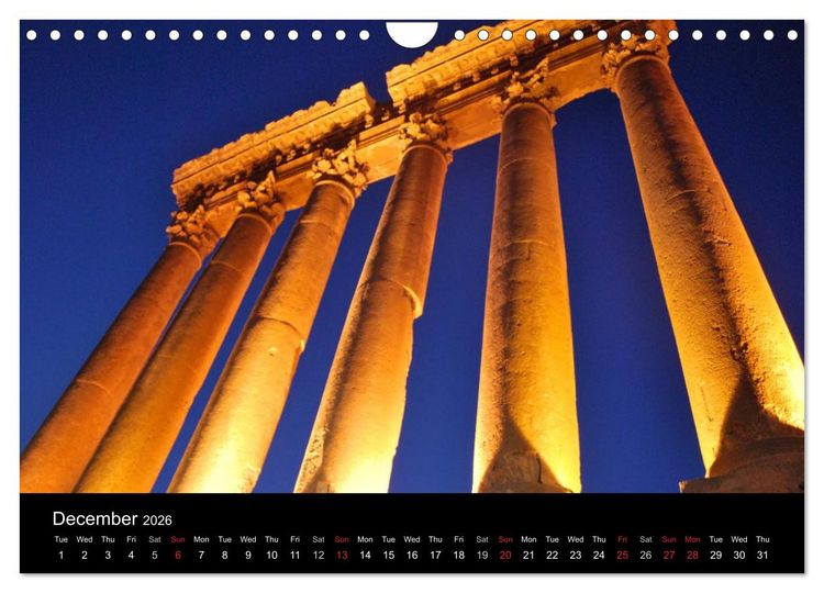 Produktbild: Monuments of Lebanon 2026 (Wall Calendar 2026 DIN A4 landscape), CALVENDO 12 Month Wall Calendar