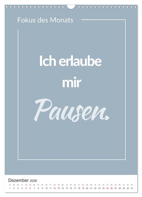 Produktbild: Achtsamkeitskalender: Mehr Achtsamkeit im Alltag mit dem Fokus des Monats (Wandkalender 2026 DIN A3 hoch), CALVENDO Monatskalender