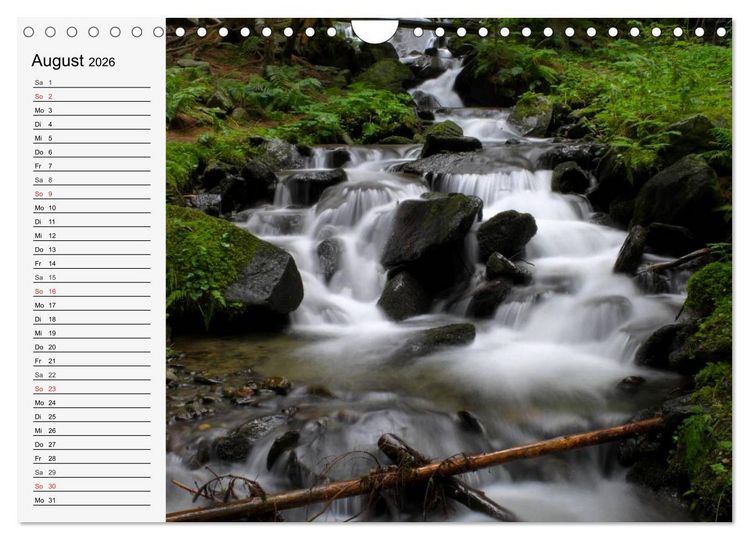Produktbild: Wildwasser. Gebirgsb&auml;che und Wasserf&auml;lle (Wandkalender 2026 DIN A4 quer), CALVENDO Monatskalender