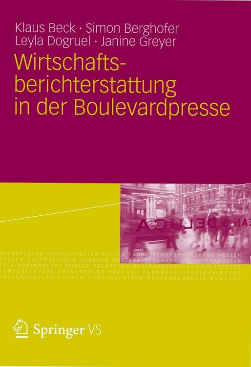 Produktbild: Wirtschaftsberichterstattung in der Boulevardpresse