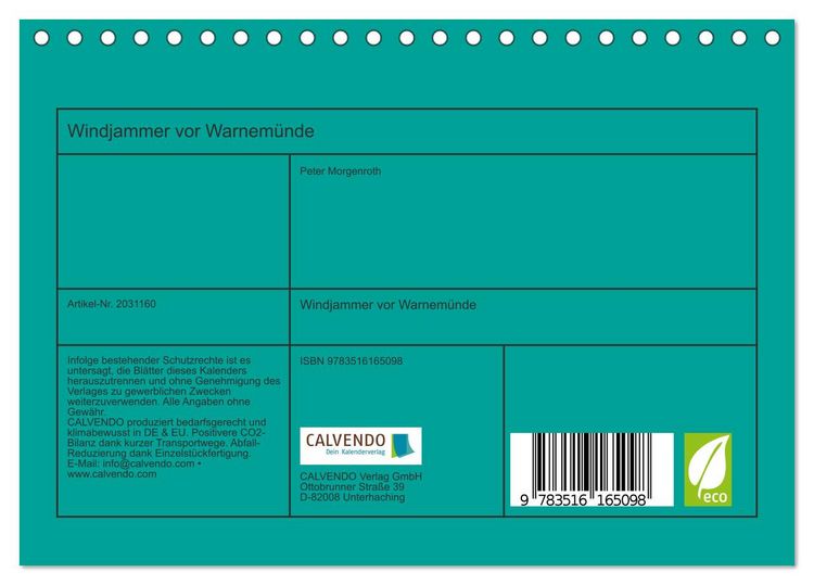 Produktbild: Windjammer vor Warnem&uuml;nde (Tischkalender 2026 DIN A5 quer), CALVENDO Monatskalender