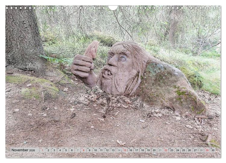 Produktbild: Die Trolle von Gamleby - Schweden - Skulpturen von Jan Pol (Wandkalender 2026 DIN A3 quer), CALVENDO Monatskalender