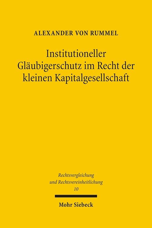 Produktbild: Institutioneller Gläubigerschutz im Recht der kleinen Kapitalgesellschaft
