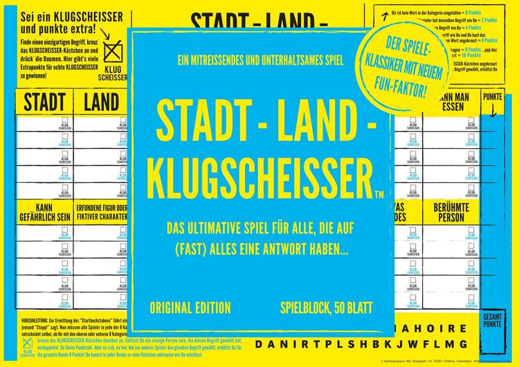 Produktbild: Kylskapspoesi KYL43030 - Spielblock, Klugscheisser, Stadt-Land-Klugscheisser