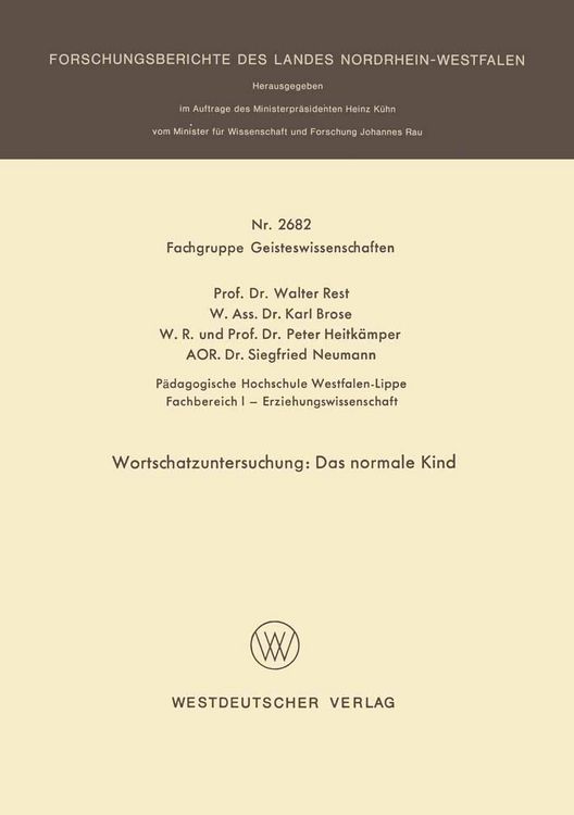 Produktbild: Wortschatzuntersuchung: Das normale Kind