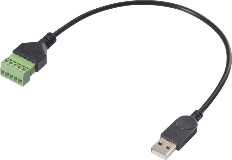 Produktbild: Renkforce USB 2.0 Adapterkabel [1x USB 2.0 Stecker A - 1x Klemmanschluss] RF-6443966 30 cm PVC-Mantel