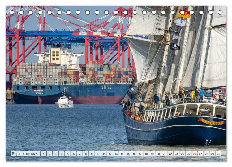 Produktbild: JadeWeserPort Impressionen vom Containerterminal in Wilhelmshaven (Tischkalender 2027 DIN A5 quer), CALVENDO Monatskalender