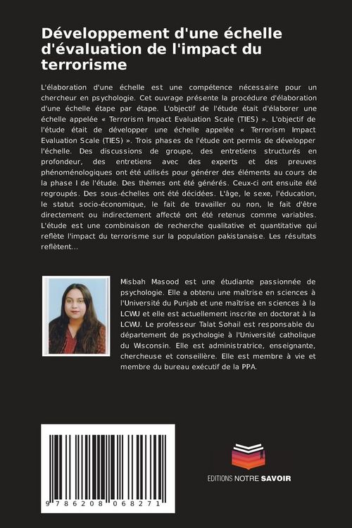 Produktbild: D&eacute;veloppement d'une &eacute;chelle d'&eacute;valuation de l'impact du terrorisme
