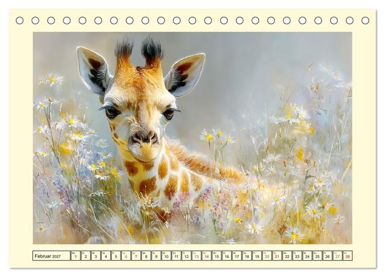 Produktbild: Wunder der Savanne. Afrikas Tierkinder im Licht der Sonne (Tischkalender 2027 DIN A5 quer), CALVENDO Monatskalender