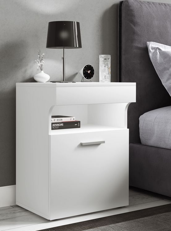 Produktbild: Holz Nachttisch Nachtschrank Schublade Slepal M