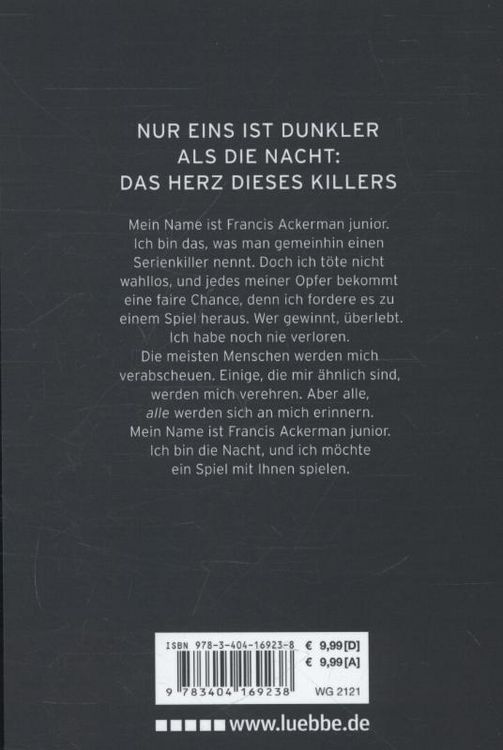 Produktbild: Ich bin die Nacht / Francis Ackerman junior Band 1