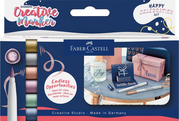 Produktbild: Faber-Castell Creative Marker Goldfaber Happy Celebration 6 St&uuml;ck