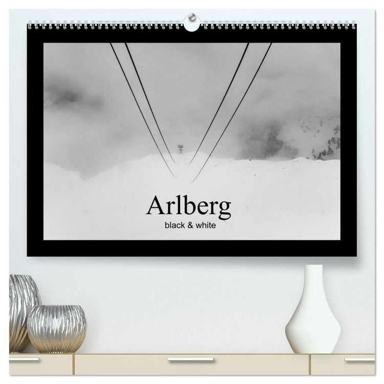 Produktbild: Arlberg black and white (hochwertiger Premium Wandkalender 2026 DIN A2 quer), Kunstdruck in Hochglanz