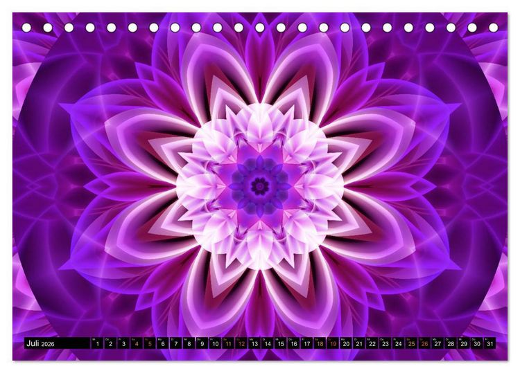 Produktbild: Energie - Mandalas, Spiritualit&auml;t durch die Farbe Lila (Tischkalender 2026 DIN A5 quer), CALVENDO Monatskalender