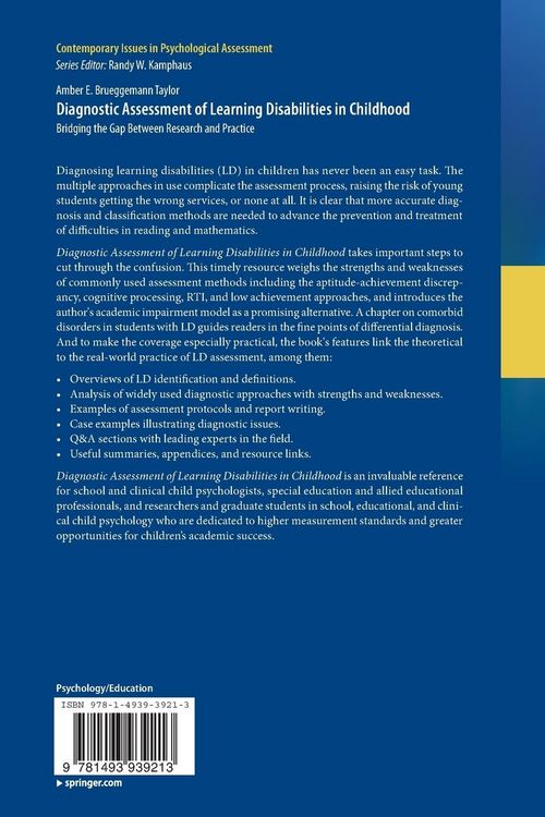 Produktbild: Diagnostic Assessment of Learning Disabilities in Childhood