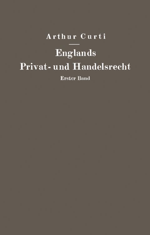 Produktbild: Englands Privat- und Handelsrecht