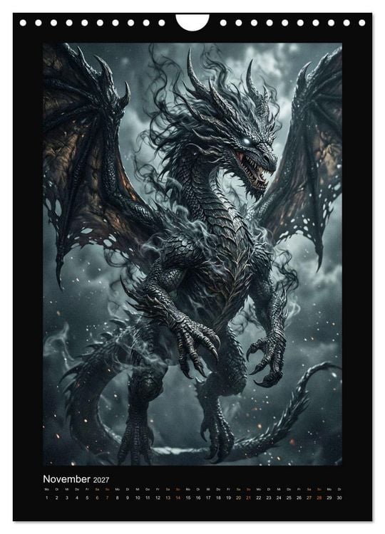 Produktbild: Drachen - Magische Herrscher, Dark‑Fantasy Wandkalender (Wandkalender 2027 DIN A4 hoch), CALVENDO Monatskalender