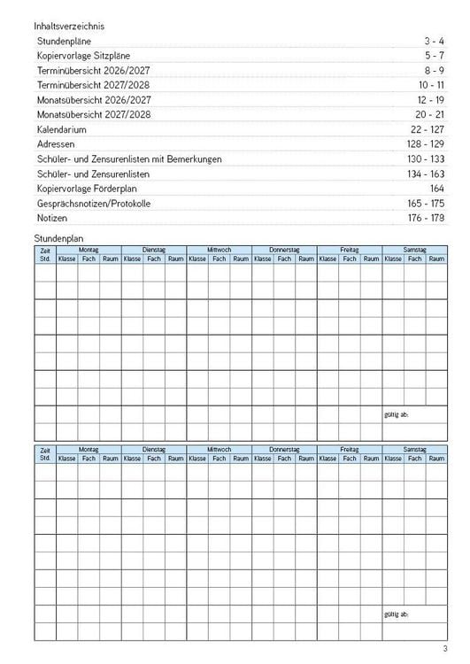 Produktbild: Lehrerkalender - Planer f&uuml;r Lehrerinnen und Lehrer 2026/27
