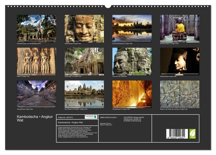 Produktbild: Kambodscha &bull; Angkor Wat (hochwertiger Premium Wandkalender 2026 DIN A2 quer), Kunstdruck in Hochglanz