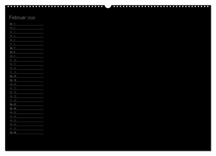 Produktbild: Bastel-Geburtstagskalender schwarz / Geburtstagskalender (Wandkalender 2026 DIN A2 quer), CALVENDO Monatskalender