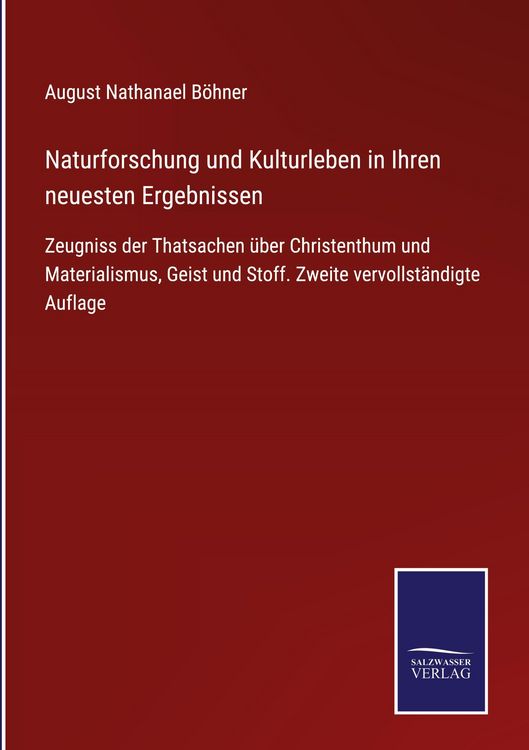 Produktbild: Naturforschung und Kulturleben in Ihren neuesten Ergebnissen