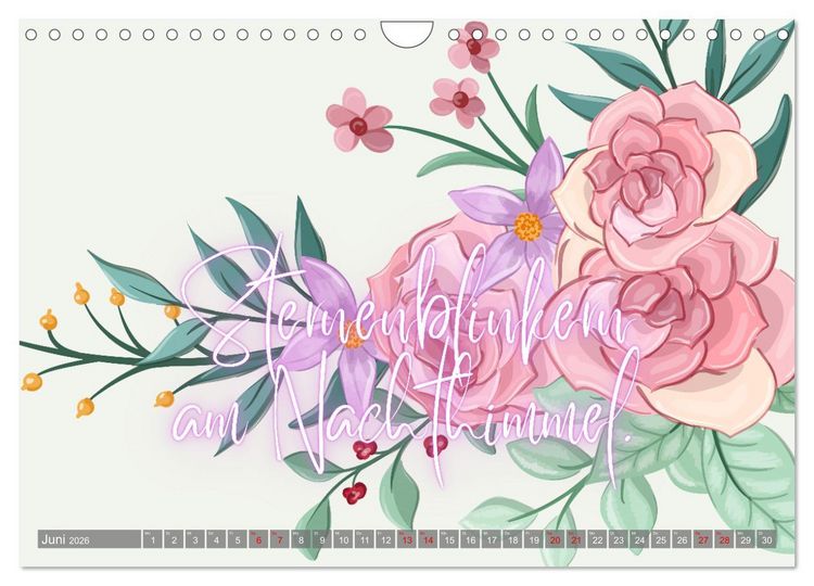 Produktbild: Flower Romance - Romantischer Bl&uuml;tenzauber (Wandkalender 2026 DIN A4 quer), CALVENDO Monatskalender