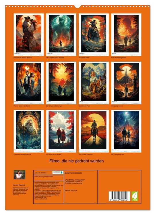 Produktbild: Filme, die nie gedreht wurden (hochwertiger Premium Wandkalender 2026 DIN A2 hoch), Kunstdruck in Hochglanz