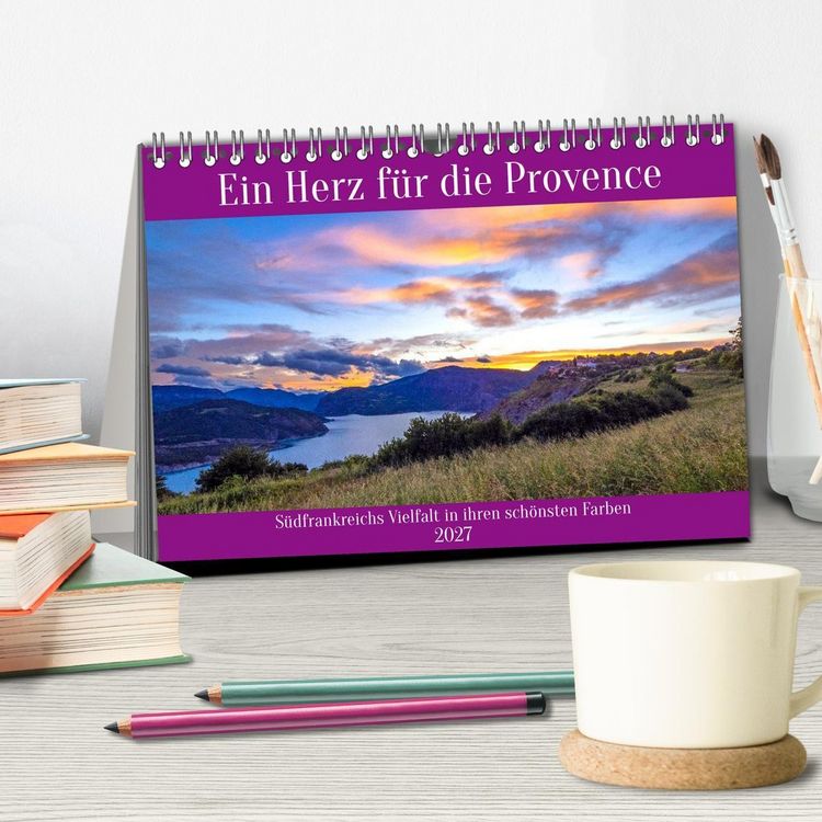 Produktbild: Ein Herz f&uuml;r die Provence (Tischkalender 2027 DIN A5 quer), CALVENDO Monatskalender