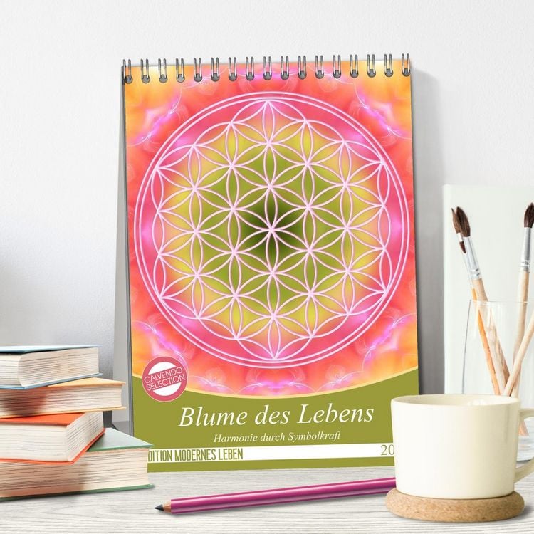 Produktbild: Blume des Lebens - Harmonie durch Symbolkraft (Tischkalender 2026 DIN A5 hoch), CALVENDO Monatskalender