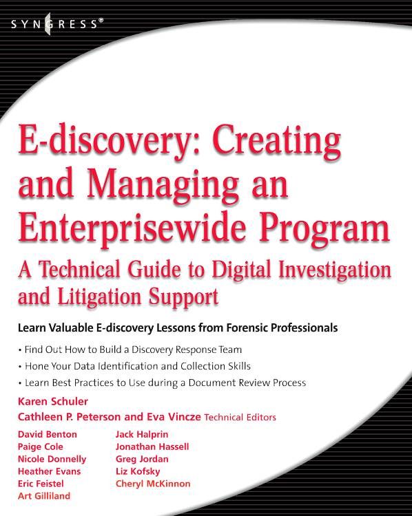Produktbild: E-Discovery: Creating and Managing an Enterprisewide Program