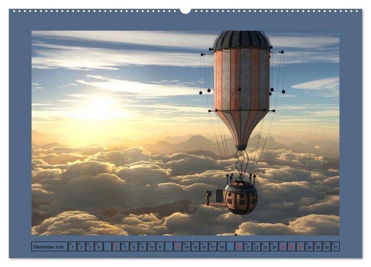 Produktbild: Steampunk Luftschiffe (Wandkalender 2026 DIN A2 quer), CALVENDO Monatskalender