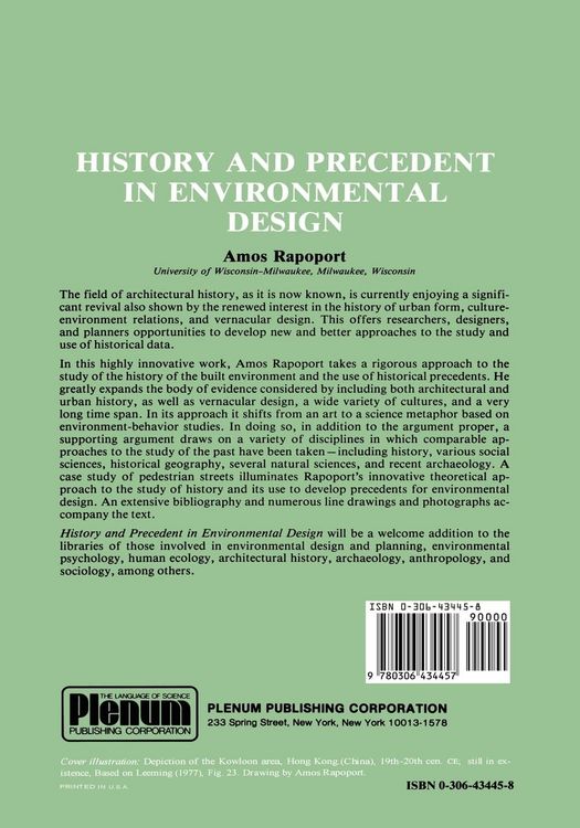 Produktbild: History and Precedent in Environmental Design