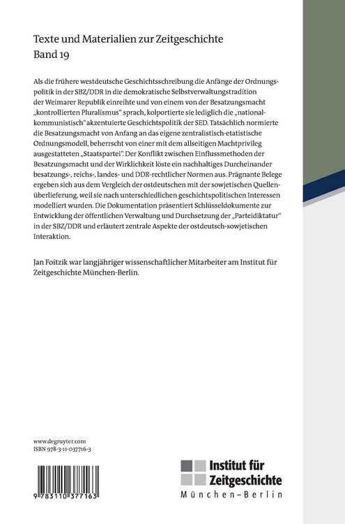 Produktbild: Sowjetische Kommandanturen und deutsche Verwaltung in der SBZ und fr&uuml;hen DDR