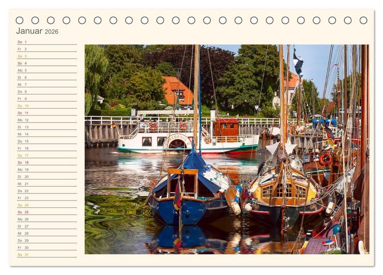 Produktbild: Ostfriesland - Museumshafen Carolinensiel (Tischkalender 2026 DIN A5 quer), CALVENDO Monatskalender