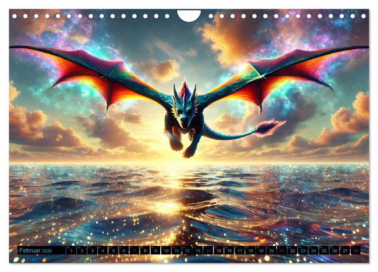 Produktbild: Pr&auml;chtige Drachen, gut oder b&ouml;se? (Wandkalender 2026 DIN A4 quer), CALVENDO Monatskalender