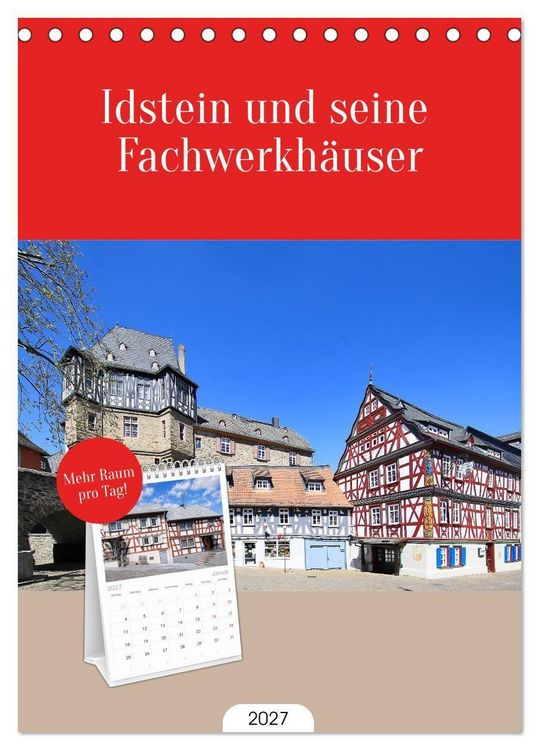 Produktbild: Tischplaner 2027 - Idstein und seine Fachwerkh&auml;user (A5 Tischkalender zum Aufstellen) CALVENDO