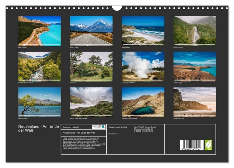 Produktbild: Neuseeland - Am Ende der Welt (Wandkalender 2026 DIN A3 quer), CALVENDO Monatskalender