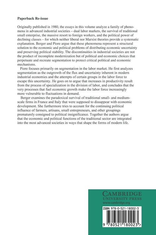 Produktbild: Dualism and Discontinuity in Industrial Societies