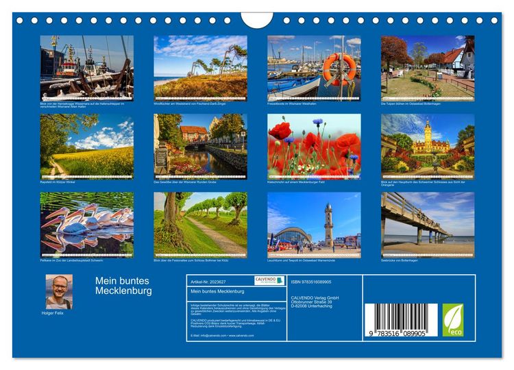 Produktbild: Mein buntes Mecklenburg (Wandkalender 2026 DIN A4 quer), CALVENDO Monatskalender