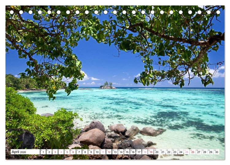 Produktbild: Seychellen Strandfeeling (Tischkalender 2026 DIN A5 quer), CALVENDO Monatskalender