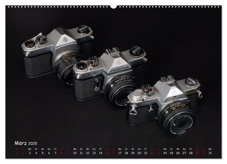 Produktbild: Legend&auml;re Kameras der Marke Pentax (hochwertiger Premium Wandkalender 2025 DIN A2 quer), Kunstdruck in Hochglanz