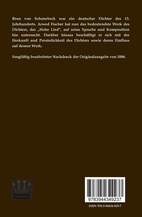 Produktbild: Das Hohe Lied des Brun von Schonebeck