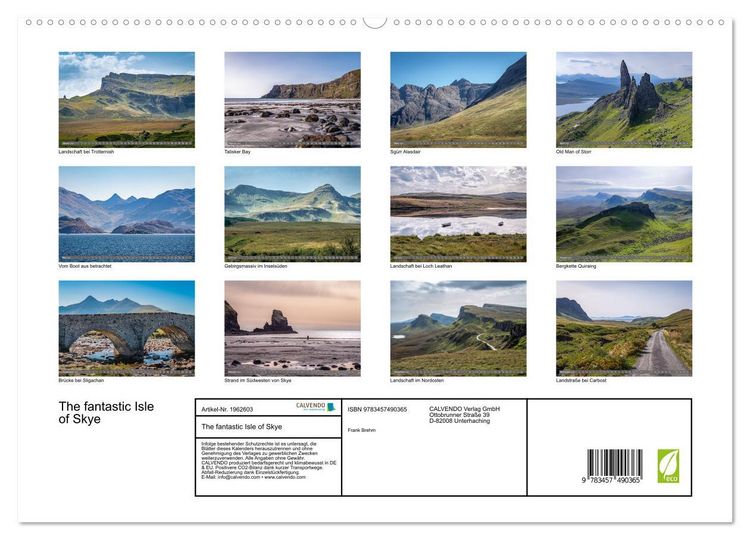 Produktbild: The fantastic Isle of Skye (hochwertiger Premium Wandkalender 2026 DIN A2 quer), Kunstdruck in Hochglanz