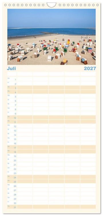 Produktbild: Familienplaner 2027 - Moin Borkum mit 5 Spalten (Wandkalender, 21 x 45 cm) CALVENDO