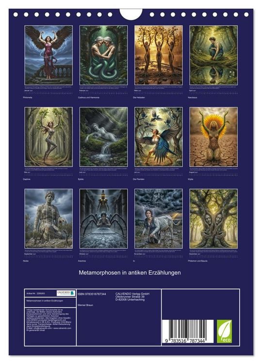 Produktbild: Metamorphosen in antiken Erz&auml;hlungen (Wandkalender 2027 DIN A4 hoch), CALVENDO Monatskalender