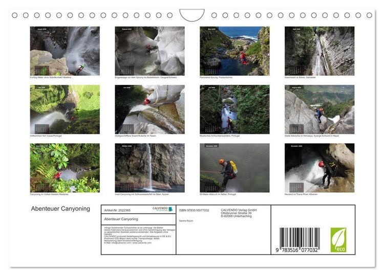 Produktbild: Abenteuer Canyoning (Wandkalender 2026 DIN A4 quer), CALVENDO Monatskalender