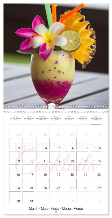 Produktbild: Destination cocktails (Calendrier mural carr&eacute; 2026 30x30 cm) Calendrier double avec une page pour vos prises de notes