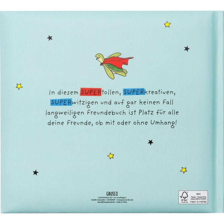 Produktbild: Freundebuch Motiv Blau 'Meine Super Freunde'